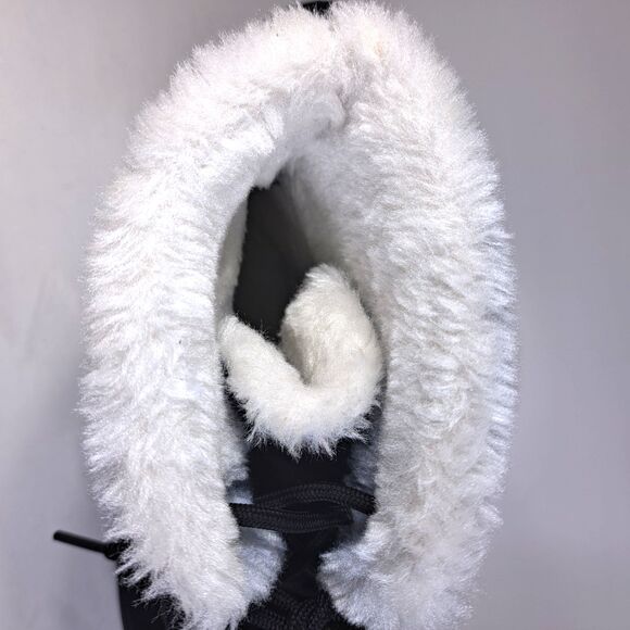 GO Winter Ankle Boots Faux Sherpa Lined size 38 (USA 7-71/2) Chunky Black Suede - Picture 5 of 6